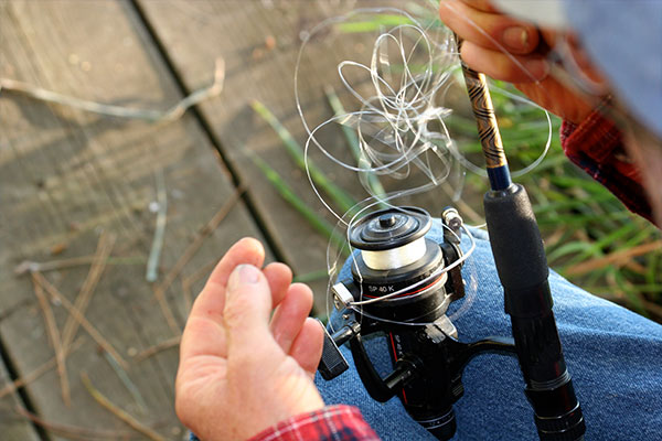 Tangled fishing line