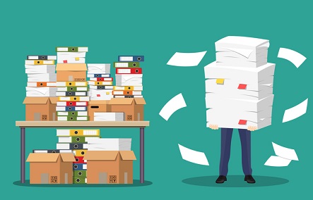 document retention headaches, paperwork mountain